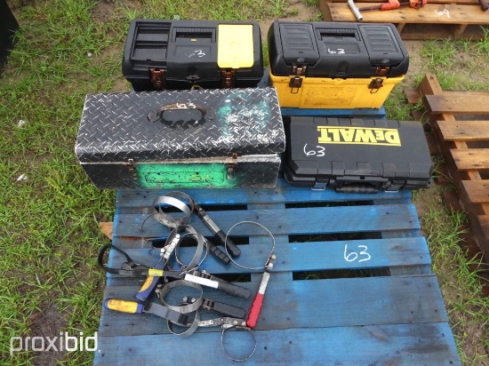 PALLET OF TOOLS & TOOL BOXES