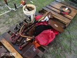 PALLET W/ SHACKLES, BOLTS, ETC