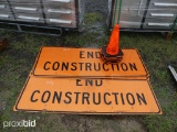 3 END CONSTRUCTION ROAD SIGNS