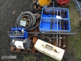 PALLET W HOSES LIGHTS REBAR HOOK BLOCK