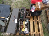 PALLET W/ TOOL BOX AND TOOLS