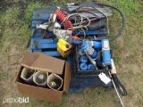 PALLET W/ TORCH GUNS, LIGHTS, ETC