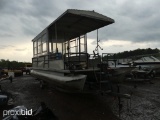 TRACKER PARTY BARGE ON TRAILER