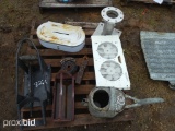 PALLET W/RECEIVER HITCH & MISC
