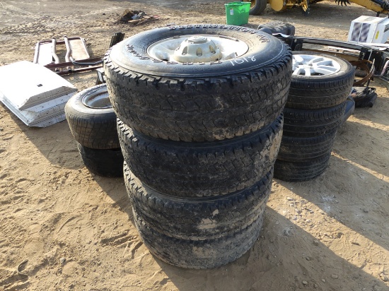 (4) LT285/75 R16 TIRES WITH RIMS