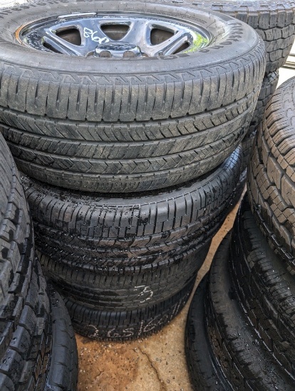 (4) FIRE HAWK 265/60R17 TIRES ON RIMS