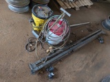 BED FRAME, HAND GAS PUMP, HOSES, ETC
