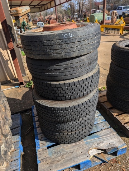 (6) 225/70R19.5 TIRES ON RIMS