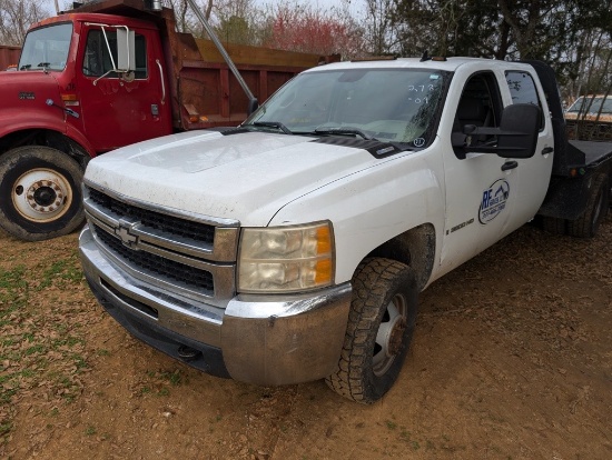 2009 CHEVY 3500 HD DURAMAX DIESEL FLATBED TRUCK