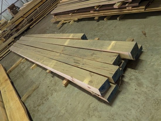 9 WOODEN BEAMS 15FT LONG