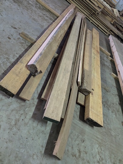 APPROX 12 WOODEN BEAMS, ETC
