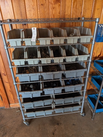 ROLLING 7 SHELF CART W/NEW HEAVY DUTY BOLTS