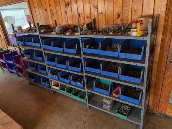 8FT LONG METAL SHELF W/32 ORGANIZER TRAYS