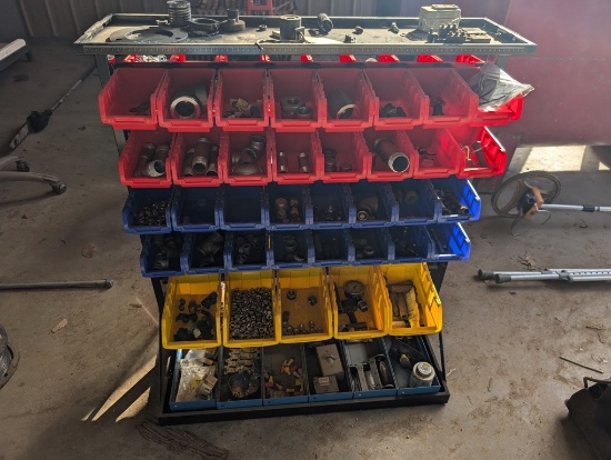 SHOP RACK W/BOLTS, NUTS, & MISC