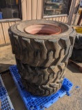 (3) 15-19.5 FORKLIFT TIRES ON RIMS