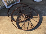 2 ANTIQUE WAGON WHEELS