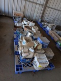 (4) PALLETS OF NAILS, BOLTS, ROOFING SUPPLIES, ETC