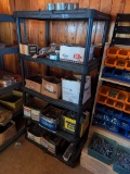5 TIER SHELF W/LOTS OF NEW NAILS IN BOXES