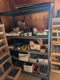 5 TIER METAL SHELF W/NAILS, SCREWS, BOLTS, ETC