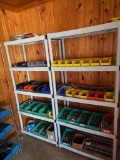 2 SHELVES W/BOLTS, SCREWS, ETC