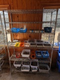 METAL 6 TIER RACK W/TRAYS OF BOLTS