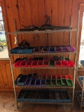 METAL 5 TIER RACK W/HYDRAULIC HOSES, FITTINGS