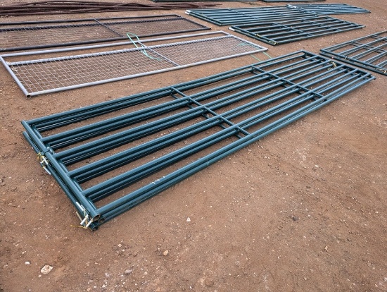 (3) PRIEFERT 16FT GATES, GREEN