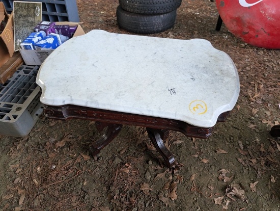 MARBLE TOP END TABLE