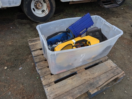 BOX W/ TOOLS, FITTINGS, MISC