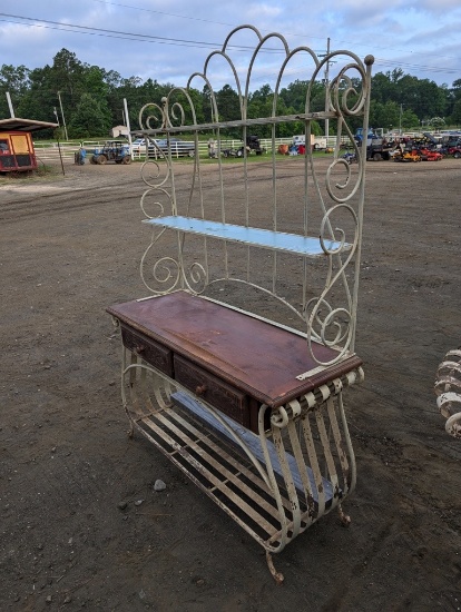 ROD IRON ARMOIR BAKERS RACK