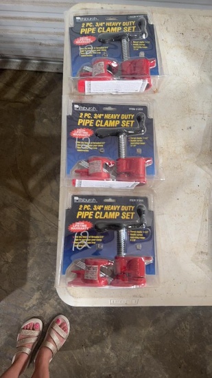 3 NEW 2PC 3/4 PIPE CLAMP SETS
