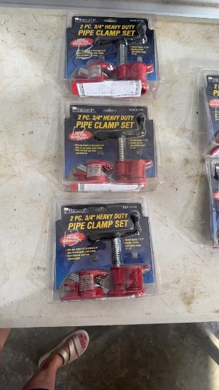 3 NEW 2PC 3/4 PIPE CLAMP SETS