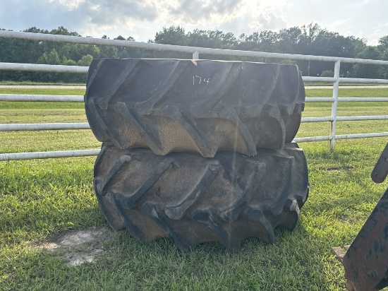 (2) 24.5-32 TRACTOR TIRES ON RIMS
