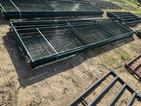 (5) NEW PRIEFERT 16FT GATES W/GOAT WIRE, GREEN