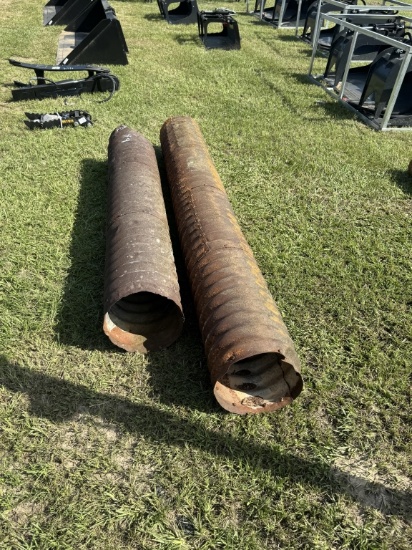 2 METAL CULVERTS 8FT & 6FT LONG