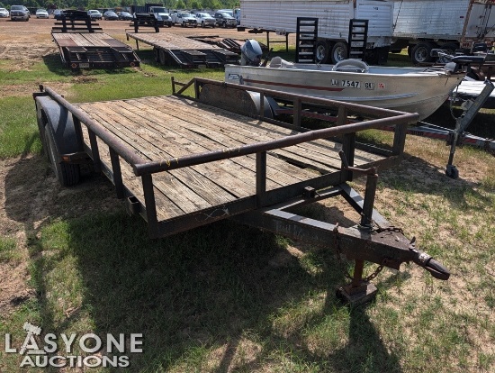 16' Trailmaster Pipe Top Bumper Pull Tilt Trailer
