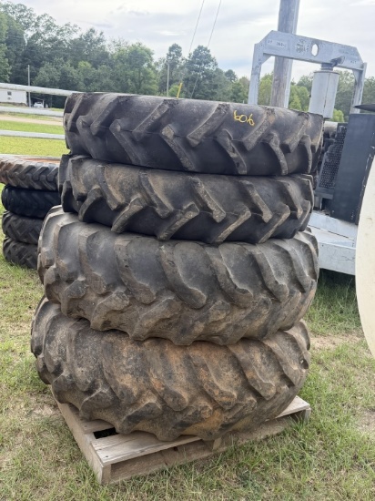 (4) TRACTOR TIRES ON RIMS, FRONT & BACK TIRES