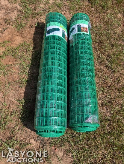2 NEW ROLLS OF GREEN COATED WIRE ROLLS, 4' X 98.4'