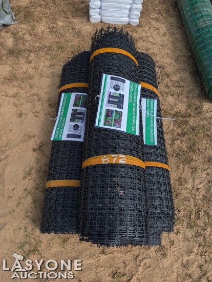 3 NEW BLACK MESH FENCING ROLLS, 3.3FT X 164FT