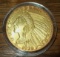 Indian Head Eagle 1 troy oz. .999 Fine Silver Round 24K Gold Gilded