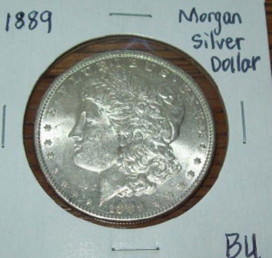 1889 Morgan Silver Dollar Coin BU Uncirculated