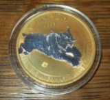 2017 Canada Lynx 1 Troy Oz. .999 Fine Silver $5 Coin 24K Gold Gilded Two Tone