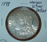 1898 Morgan Silver Dollar Coin AU Almost Uncirculated