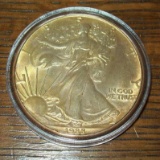1988 Silver Eagle Dollar 1 troy oz. .999 Fine Silver Coin Gold Gilded