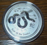 2013 Australia Lunar Snake 1/2 oz. .999 Fine Silver Half Dollar Foreign Coin