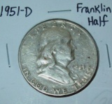 1951-D Franklin Silver Half Dollar Coin