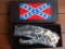 Robert E. Lee Confederate Gun Pistol Knife & Bullet Knife In Box Set Confederate Flag