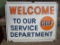 Porcelain Gulf Welcome To Our Service Department Sign Gas Station Advertising Sign
