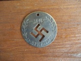 Brass Cut Out 1943 Adolf Hitler Token Coin German Swastika