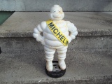 Large Michelin Man Bibendum Detroit Reg 1918 Figurine Store Display Standing On Tire 15 Inches Tall